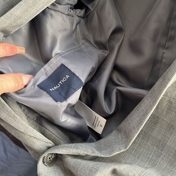 Nautica Houndstooth Blazer Dress Formal Jacket - Picture 5 of 10